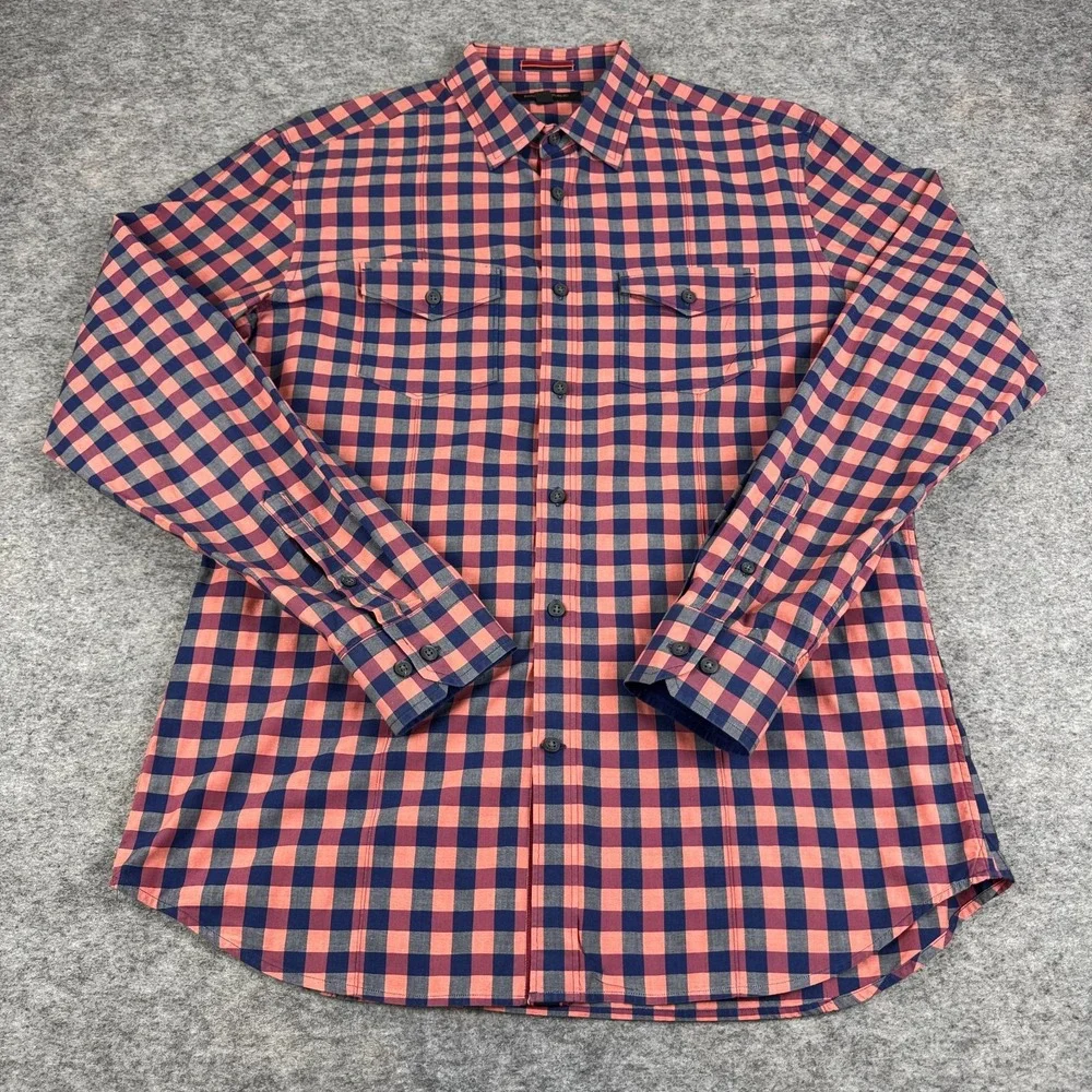 Banana Republic Slim Fit Bold Check Utility Shirt Long Sleeve Mens Medium M